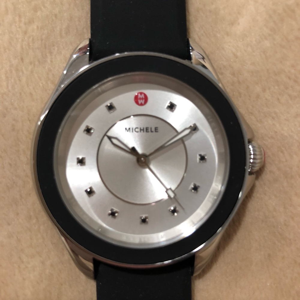 Michele watch with silicone black band - Picture 1 of 7